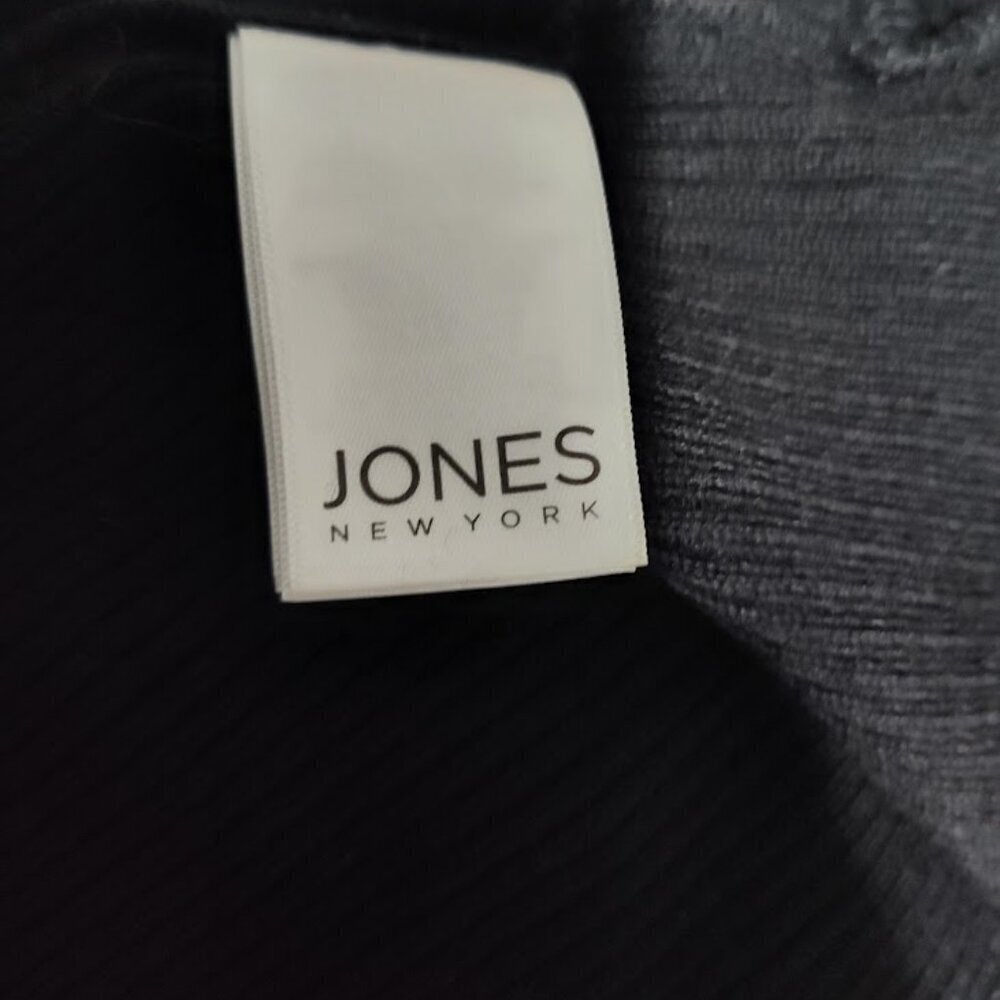 Jones New York Black Sweater Vest Women's US Medium Zipper Front Pockets - Picture 7 of 11